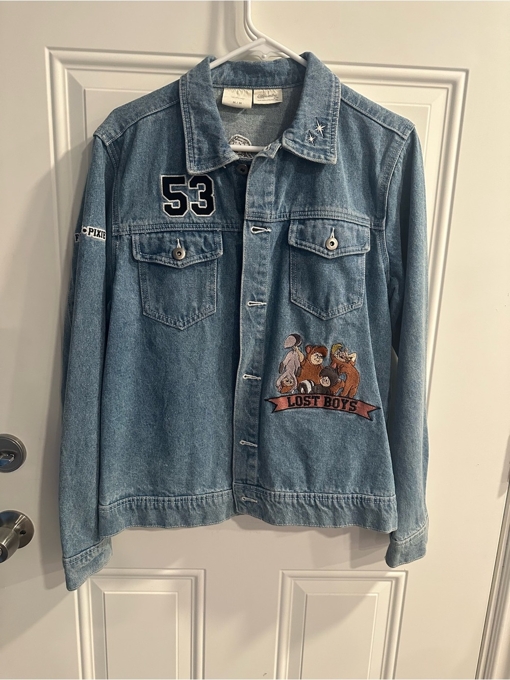 Disney cakeworthy Peter Pan embroidered Neverland denim jacket medium - Picture 2 of 14